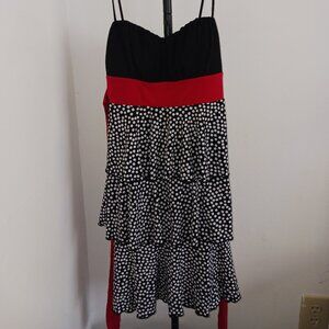 (S) Sweet Storm Polka Dot Tiered Dress